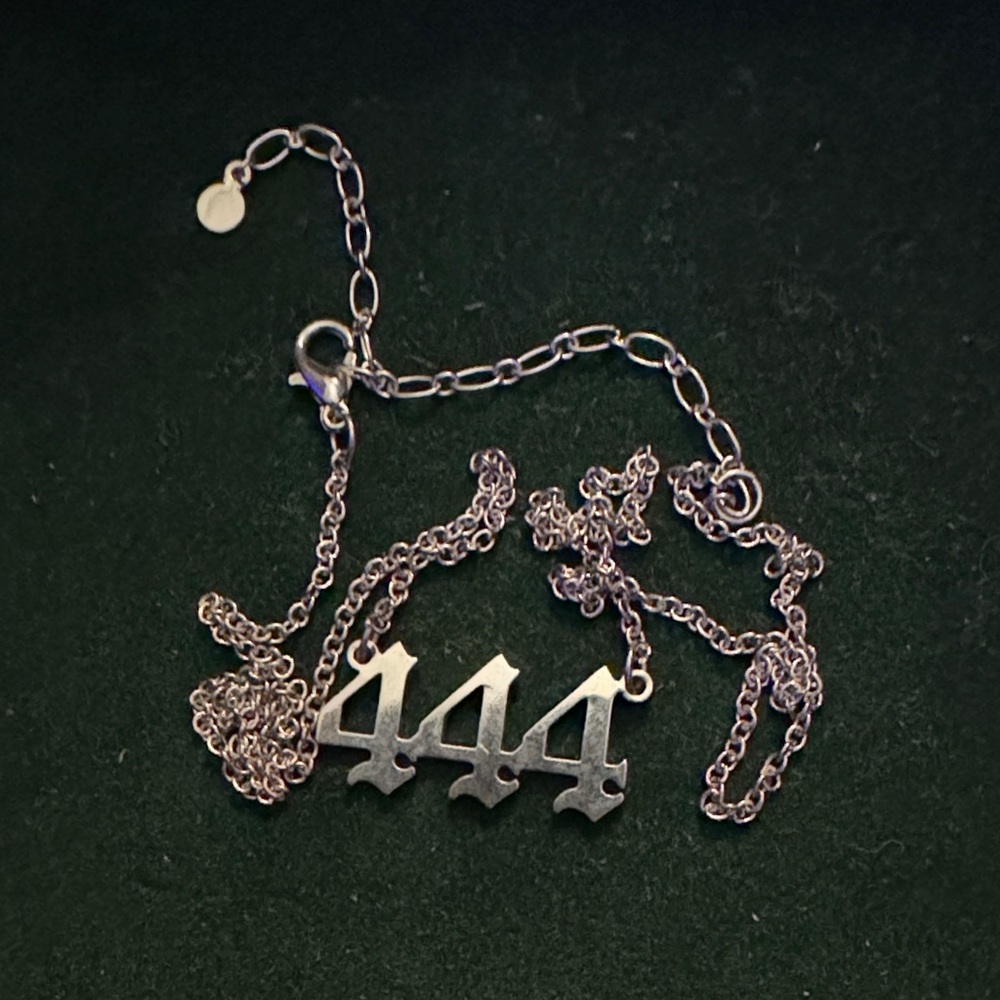 Silver Number Pendant Necklace